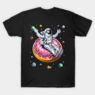 Space Astronaut Riding Donut T-Shirt